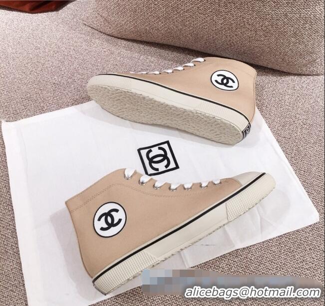 Buy Cheap Chanel Canvas High-Top Sneakers C0901 Beige 2020