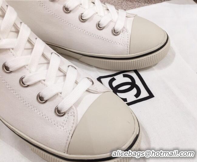 High Quality Chanel Canvas High-Top Sneakers C0901 White 2020