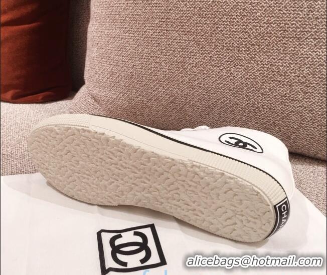 High Quality Chanel Canvas High-Top Sneakers C0901 White 2020