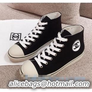 Top Quality Chanel Canvas High-Top Sneakers C0901 Black 2020