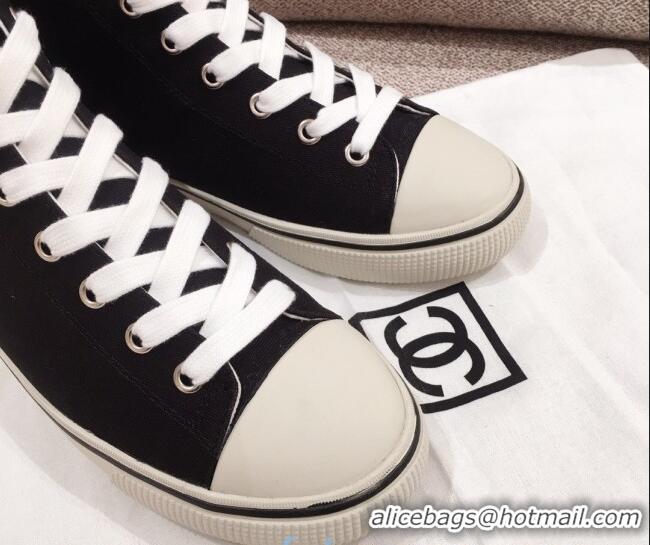 Top Quality Chanel Canvas High-Top Sneakers C0901 Black 2020