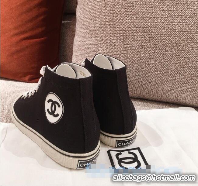 Top Quality Chanel Canvas High-Top Sneakers C0901 Black 2020