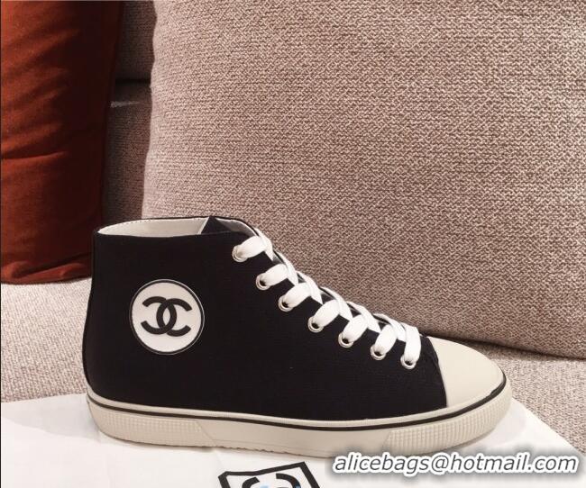 Top Quality Chanel Canvas High-Top Sneakers C0901 Black 2020