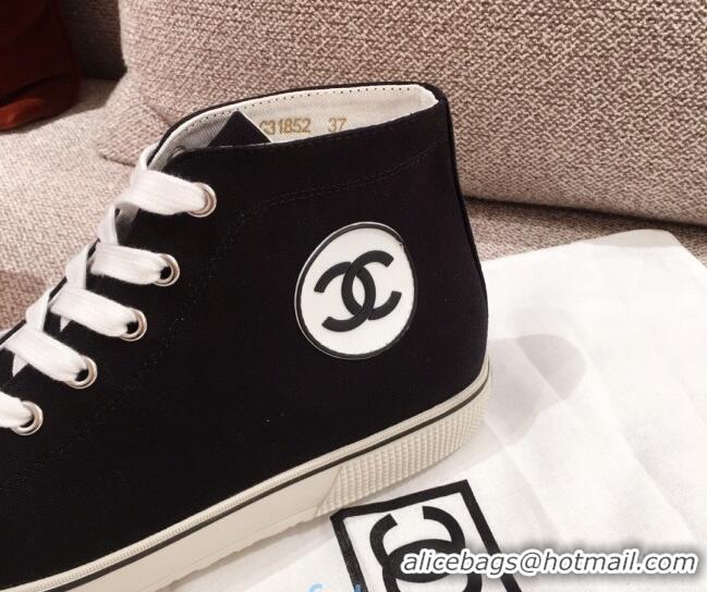 Top Quality Chanel Canvas High-Top Sneakers C0901 Black 2020