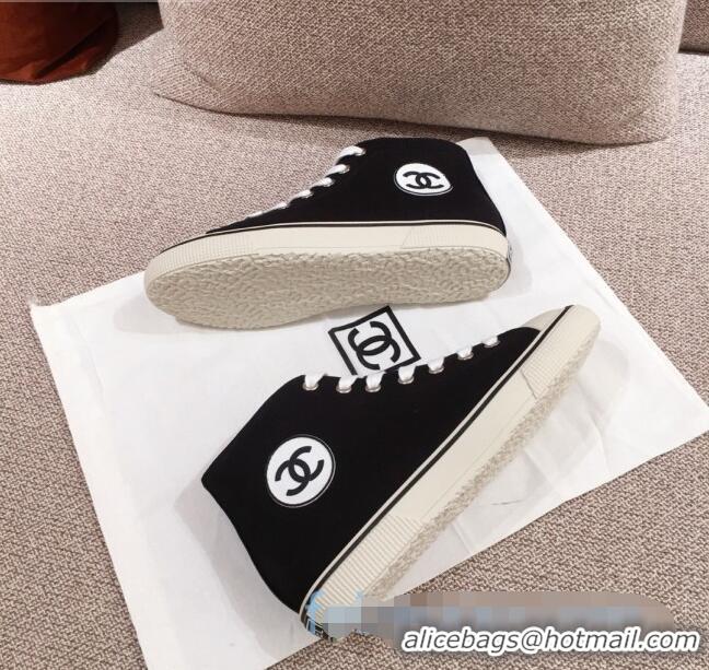 Top Quality Chanel Canvas High-Top Sneakers C0901 Black 2020