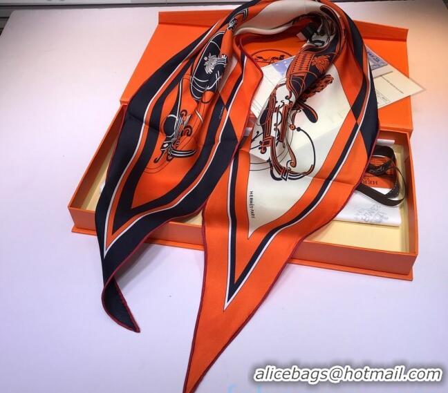 Well Crafted Hermes Silk Losange Scarf H2081082 Orange 2020