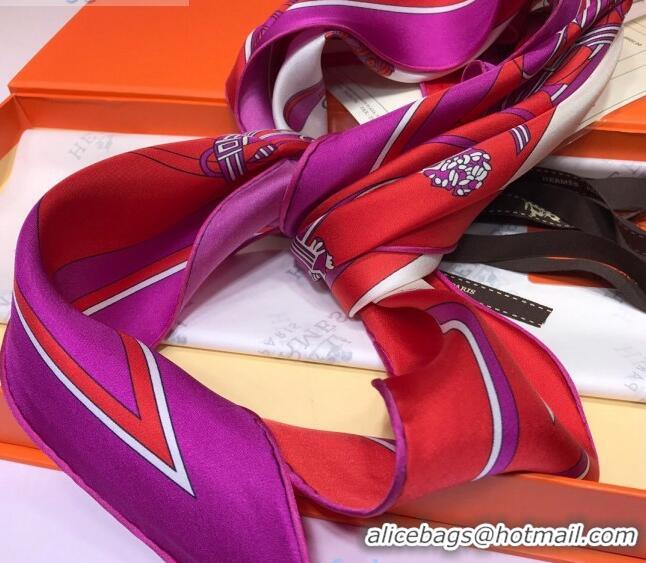 Best Product Hermes Silk Losange Scarf H2081023 Red/Rosy 2020