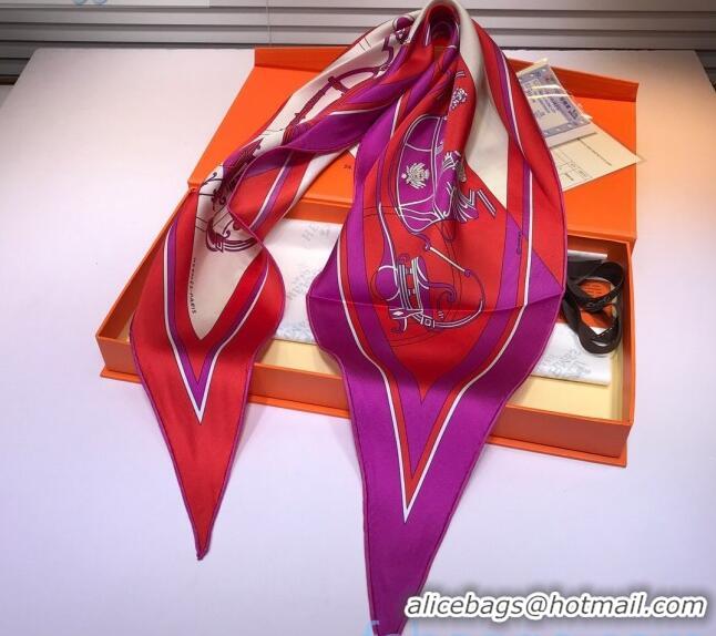 Best Product Hermes Silk Losange Scarf H2081023 Red/Rosy 2020