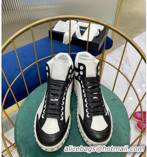 Best Quality Chanel Chain Charm High-top Sneakers C0939 White 2020