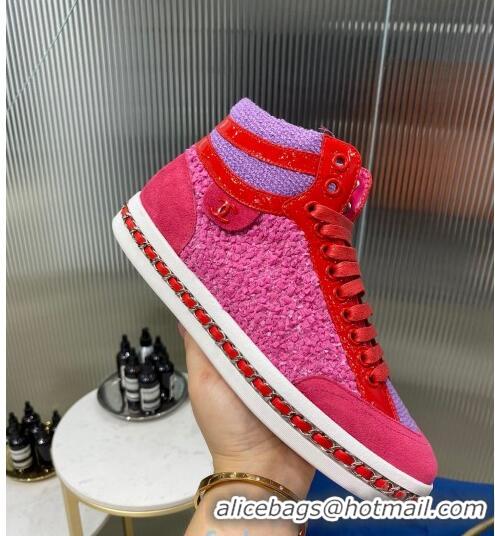 Best Price Chanel Chain Charm High-top Sneakers C0939 Pink 2020