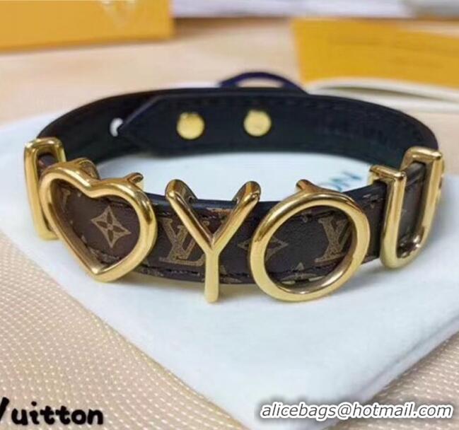 New Style Louis Vuitton Monogram Canvas I LOVE YOU Charm Bracelet LV0517 2019