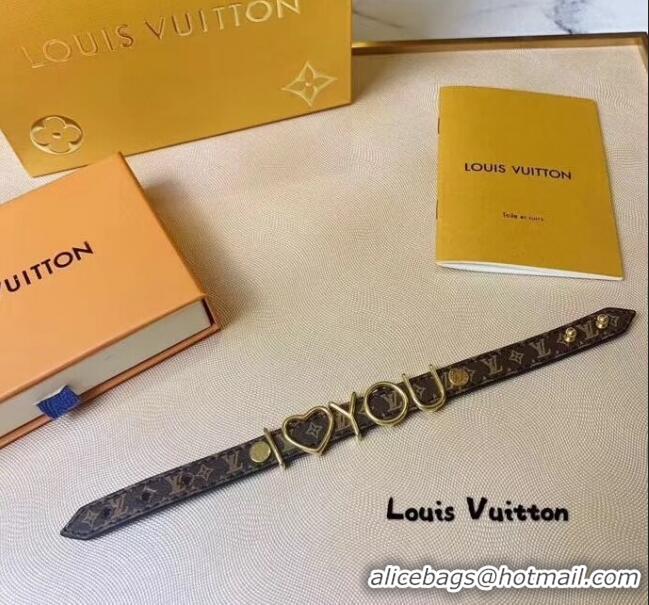 New Style Louis Vuitton Monogram Canvas I LOVE YOU Charm Bracelet LV0517 2019