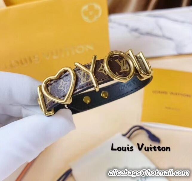 New Style Louis Vuitton Monogram Canvas I LOVE YOU Charm Bracelet LV0517 2019