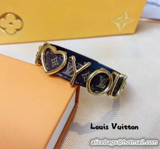 New Style Louis Vuitton Monogram Canvas I LOVE YOU Charm Bracelet LV0517 2019