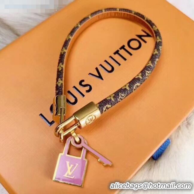 Promotional Louis Vuitton Monogram Canvas Love Lock Bracelet LV0518 2019