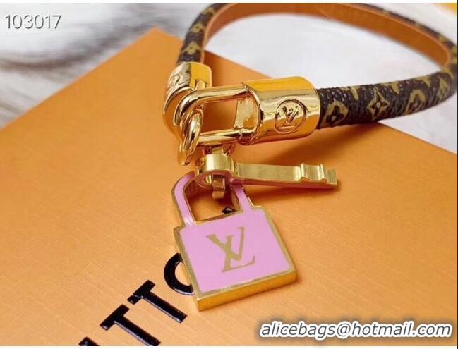 Promotional Louis Vuitton Monogram Canvas Love Lock Bracelet LV0518 2019