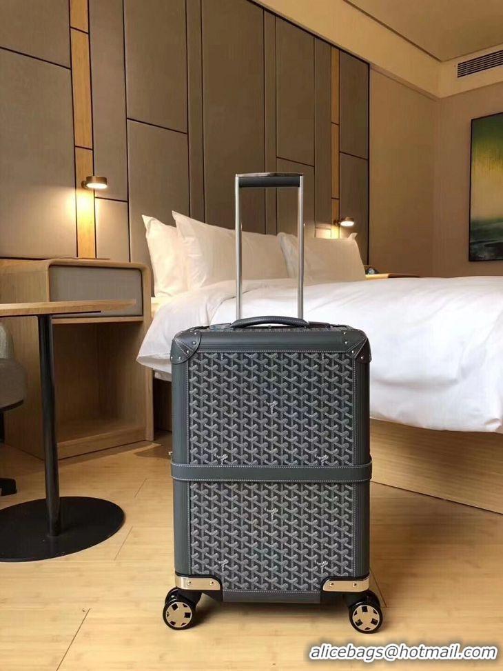 High Quality Goyard Original Trolley Travel Luggage In 20 inch G44009 Dark Grey