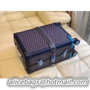 Popular Style Goyard Original Trolley Travel Luggage In 20 inch G44009 Navy Blue