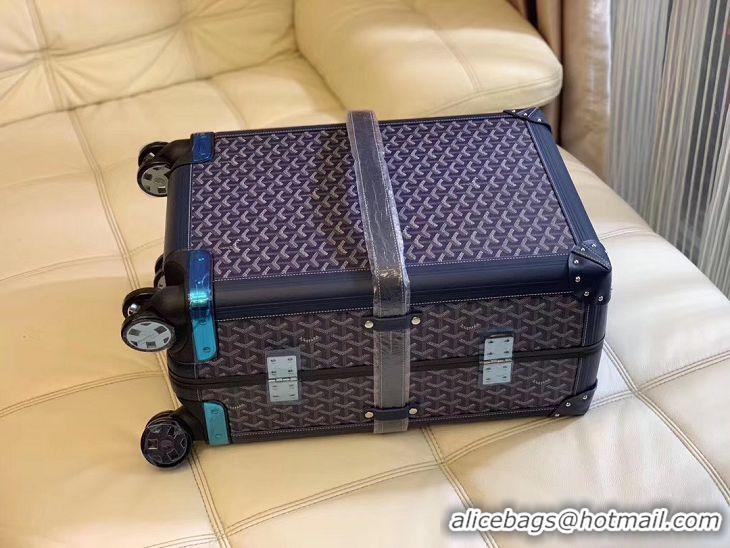 Popular Style Goyard Original Trolley Travel Luggage In 20 inch G44009 Navy Blue