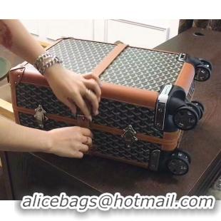 Top Quality Goyard Original Trolley Travel Luggage In 20 inch G44009 BlacK And Tan