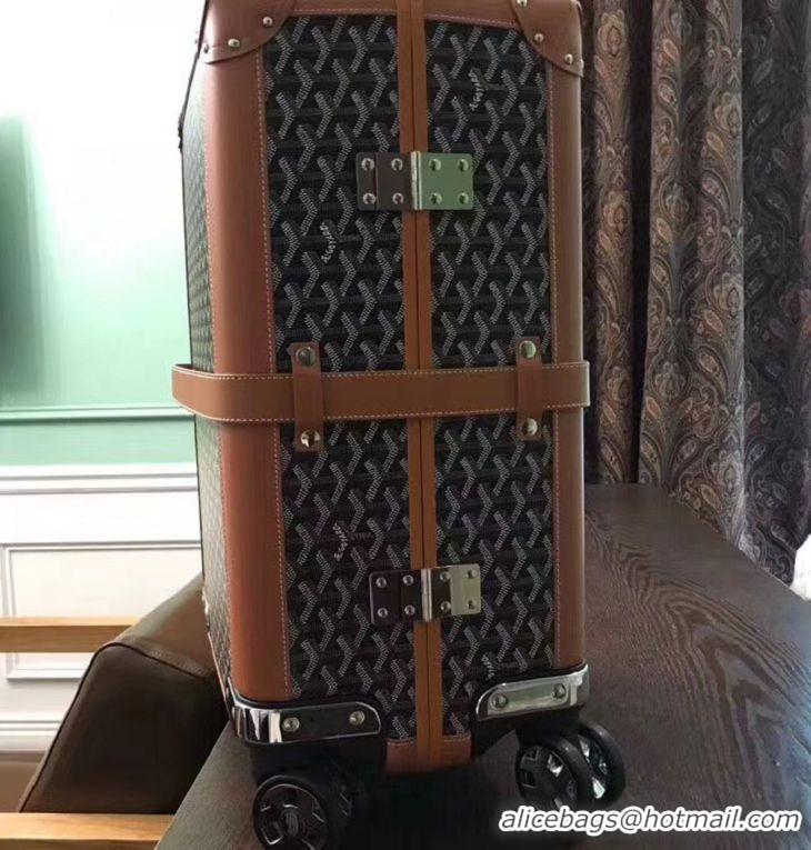 Top Quality Goyard Original Trolley Travel Luggage In 20 inch G44009 BlacK And Tan