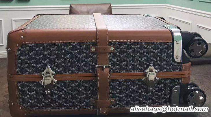 Top Quality Goyard Original Trolley Travel Luggage In 20 inch G44009 BlacK And Tan