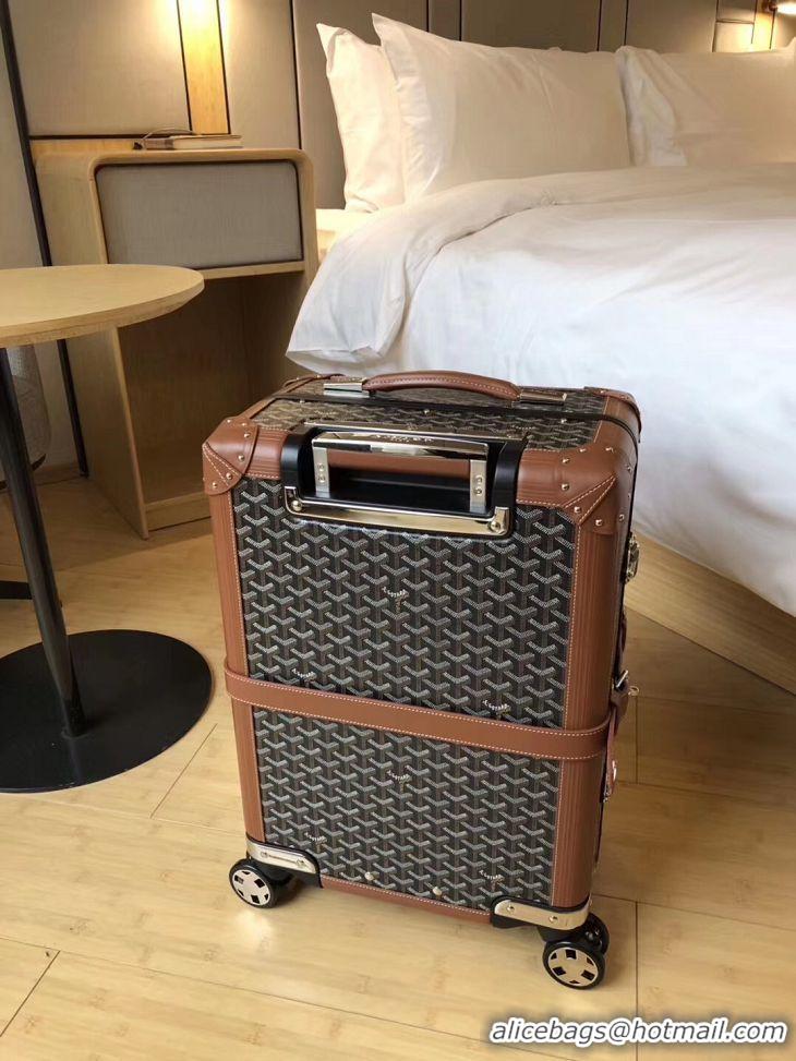 Top Quality Goyard Original Trolley Travel Luggage In 20 inch G44009 BlacK And Tan