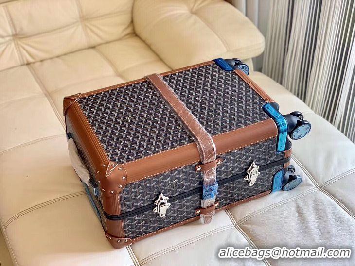 Top Quality Goyard Original Trolley Travel Luggage In 20 inch G44009 BlacK And Tan