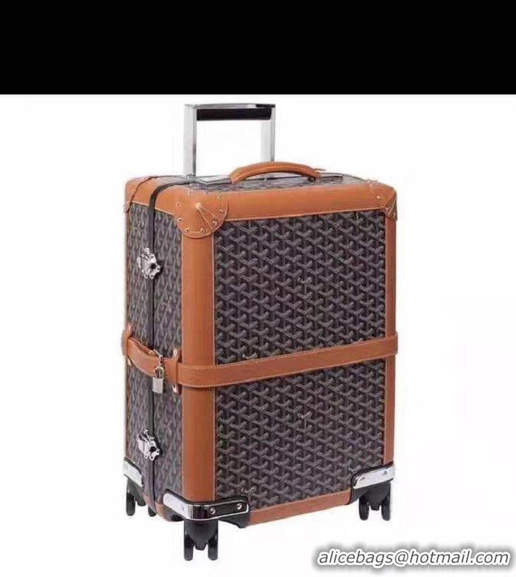 Top Quality Goyard Original Trolley Travel Luggage In 20 inch G44009 BlacK And Tan