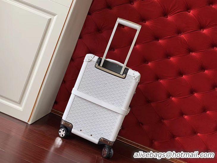 Famous Brand Goyard Original Trolley Travel Luggage In 20 Inch G44009 White