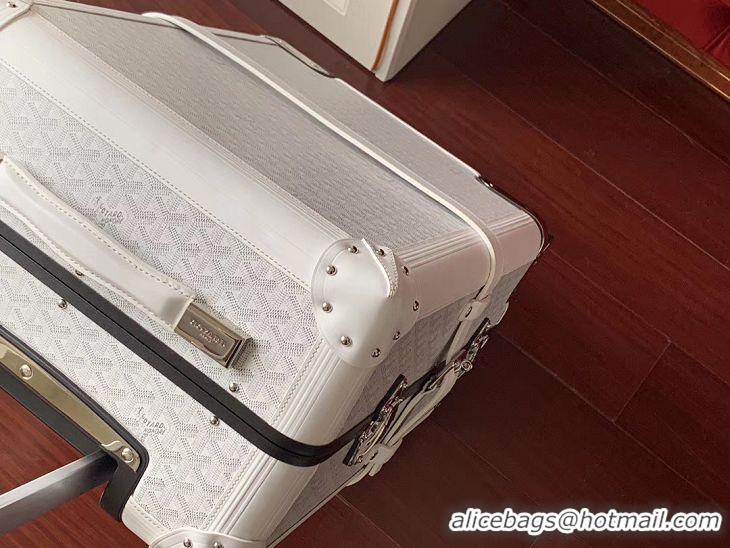 Famous Brand Goyard Original Trolley Travel Luggage In 20 Inch G44009 White