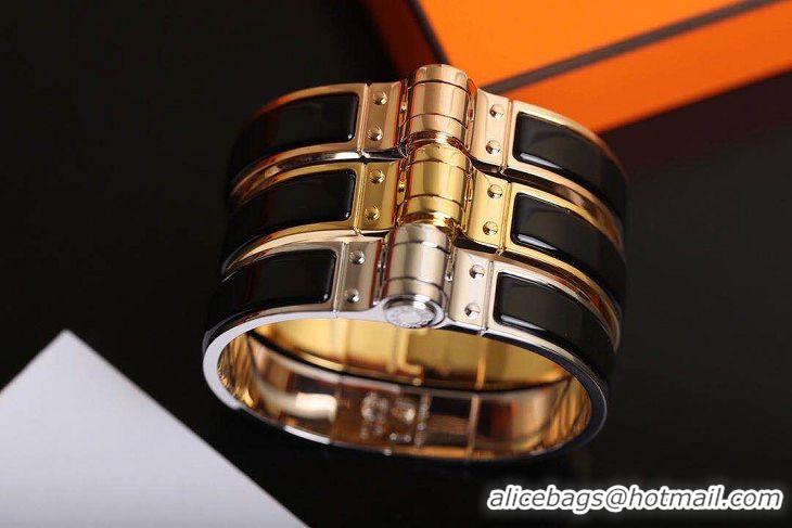 Buy Discount Hermes Bracelet HM6951 Black Yellow Gold