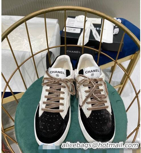 New Arrivals Chanel Velvet Sneakers G36295 Gray/Black 2020