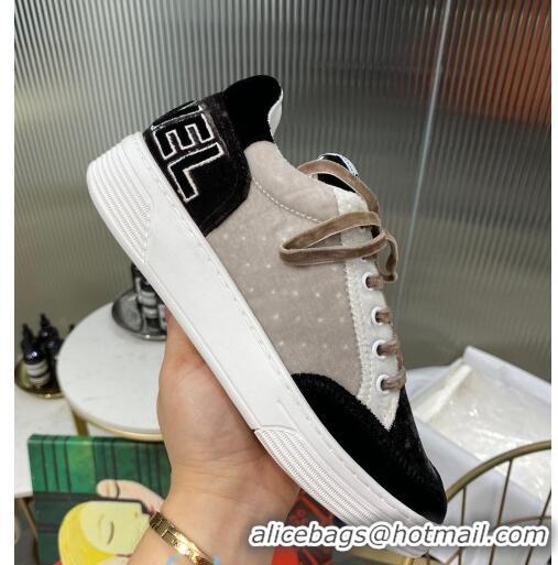 New Arrivals Chanel Velvet Sneakers G36295 Gray/Black 2020