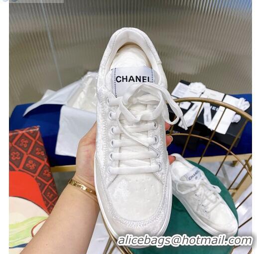 Free Shipping Discount Chanel Velvet Sneakers G36295 All White 2020