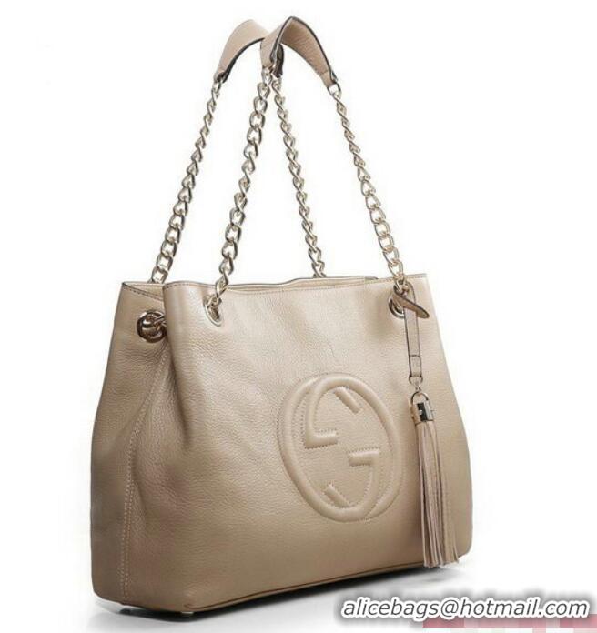 Promotional Gucci Soho Medium Tote Bag Calfskin 308982 Light Apricot