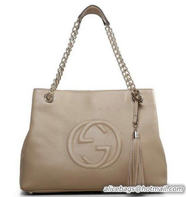 Promotional Gucci Soho Medium Tote Bag Calfskin 308982 Light Apricot