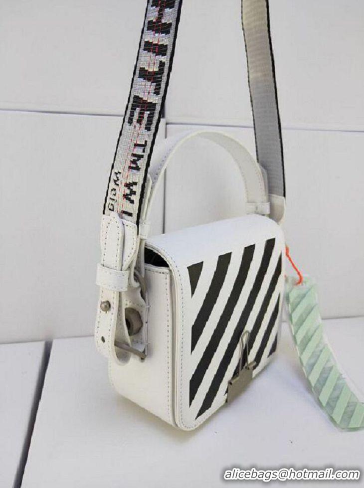 Top Quality Off-white Diagonal Stripe Mini Flap Bag OF8950 Off White