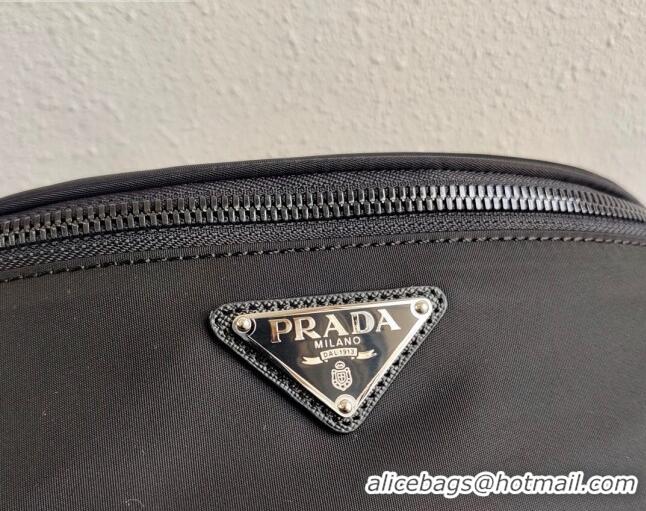 Top Design Prada Nylon and Saffiano Leather Belt Bag 2VL033 Black 2020