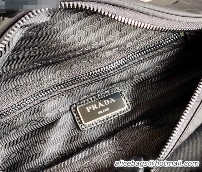 Top Design Prada Nylon and Saffiano Leather Belt Bag 2VL033 Black 2020