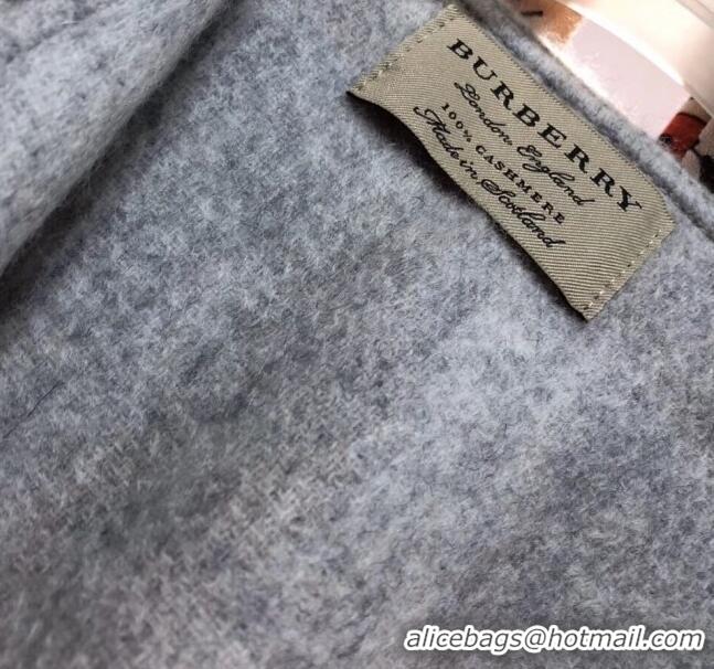 Top Quality Burberry Cashmere Wool Check Double Cape 92529 Grey 