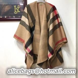 Purchase Burberry Cashmere Wool Check Double Cape 92529 Coffee