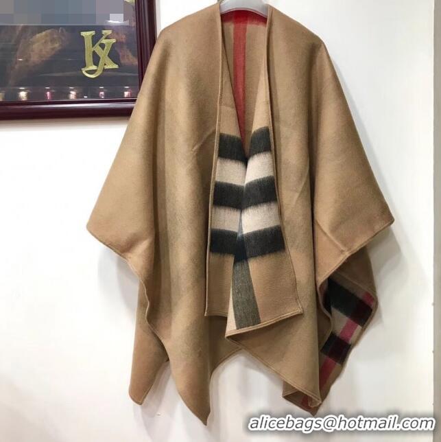 Purchase Burberry Cashmere Wool Check Double Cape 92529 Coffee