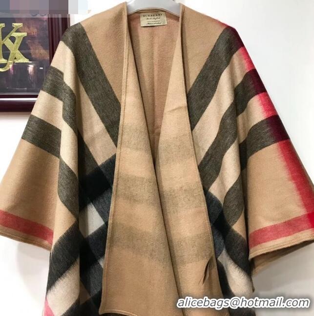 Purchase Burberry Cashmere Wool Check Double Cape 92529 Coffee