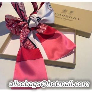 Classic Practical Burberry Horse Silk Twilly Bandeau 8x160cm B60642 Rosy 2020