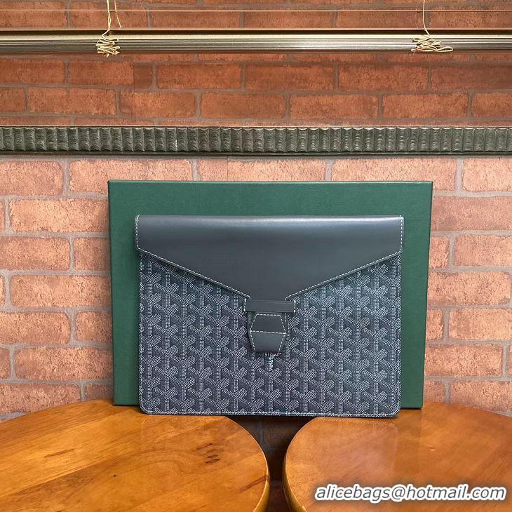 Low Cost Goyard Camondo 2 Pouch Horizontal Clutch Bag G1511 Dark Grey