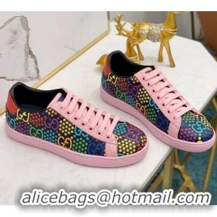 New Style Gucci GG Star Psychedelic Ace Sneakers 610086 Pink 2020