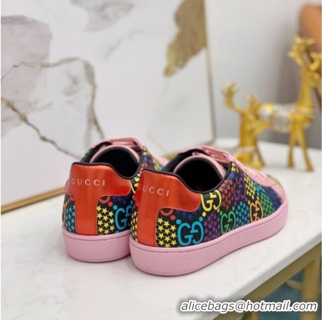 New Style Gucci GG Star Psychedelic Ace Sneakers 610086 Pink 2020