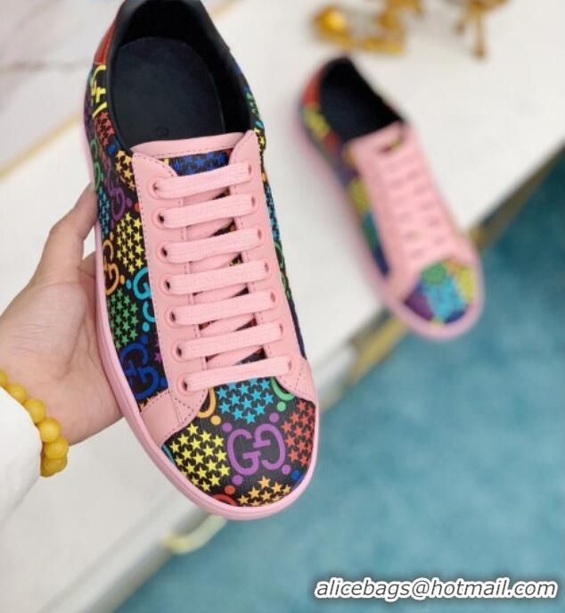 New Style Gucci GG Star Psychedelic Ace Sneakers 610086 Pink 2020