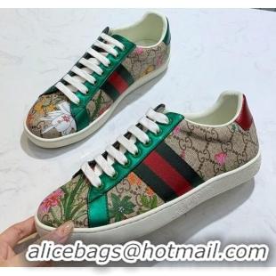 Best Quality Gucci GG Flora Ace Sneakers 603172 Green 2020